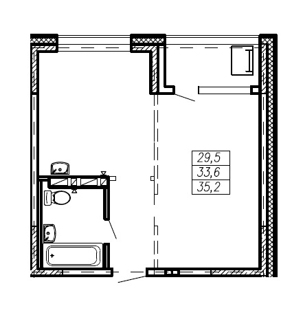 ЖК Мичурина, 8А, 1-комн кв 35,2 м2, за 4 224 000 ₽, 5 этаж